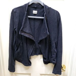 Converse Grey Knit Zip Front Cropped Jacket, Size Small, Gray